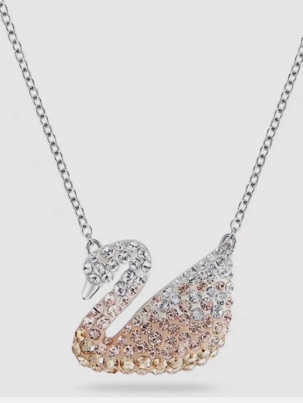 Swarovski- Sparkle Iconic Swan pendant, Medium, Beige, Rhodium plated